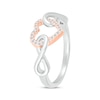 Thumbnail Image 2 of Diamond Heart & Infinity Ring 1/10 ct tw Sterling Silver & 10K Rose Gold