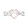 Thumbnail Image 4 of Diamond Heart & Infinity Ring 1/10 ct tw Sterling Silver & 10K Rose Gold