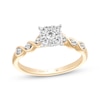 Thumbnail Image 1 of Hallmark Diamonds Multi-Stone Swirl Shank Promise Ring 1/4 ct tw 10K Two-Tone Gold