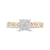 Thumbnail Image 4 of Hallmark Diamonds Multi-Stone Swirl Shank Promise Ring 1/4 ct tw 10K Two-Tone Gold