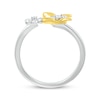 Thumbnail Image 3 of Diamond Butterfly & Flower Open Ring  1/20 ct tw Sterling Silver & 10K Yellow Gold