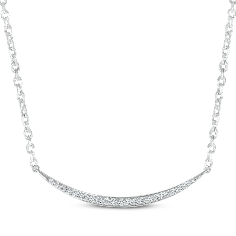 Main Image 1 of Lab-Grown Diamonds by KAY Smile Necklace 1/4 ct tw 10K White Gold 18&quot;