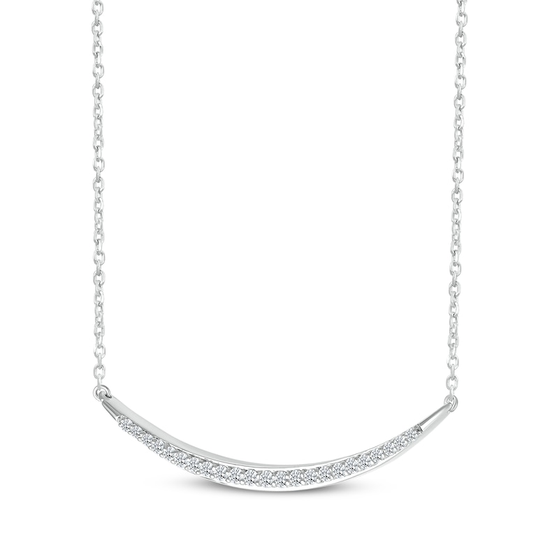 Main Image 2 of Lab-Grown Diamonds by KAY Smile Necklace 1/4 ct tw 10K White Gold 18&quot;