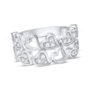 Thumbnail Image 1 of Diamond Two-Row Curved Hearts Ring 1/4 ct tw Sterling Silver