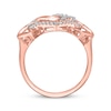 Thumbnail Image 3 of Diamond Linked Hearts Ring 1/4 ct tw 10K Rose Gold