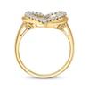 Thumbnail Image 3 of Diamond Offset Curved Heart Ring 1/4 ct tw 10K Yellow Gold