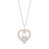 Thumbnail Image 1 of Hallmark Diamonds Looping Double Heart Necklace 1/3 ct tw Sterling Silver & 10K Rose Gold 18&quot;