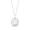 Thumbnail Image 1 of Hallmark Diamonds Mother & Baby Necklace 1/10 ct tw Sterling Silver & 10K Rose Gold 18&quot;