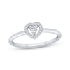 Thumbnail Image 1 of Diamond Heart Halo Ring 1/8 ct tw Sterling Silver