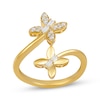 Thumbnail Image 1 of Baguette & Round-Cut Diamond Double Butterfly Bypass Ring 1/5 ct tw 10K Yellow Gold