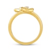 Thumbnail Image 3 of Baguette & Round-Cut Diamond Double Butterfly Bypass Ring 1/5 ct tw 10K Yellow Gold