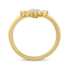 Thumbnail Image 2 of Baguette & Round-Cut Diamond Double Butterfly Split Ring 1/5 ct tw 10K Yellow Gold
