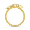 Thumbnail Image 3 of Baguette & Round-Cut Diamond Butterfly Trio Ring 1/5 ct tw 10K Yellow Gold