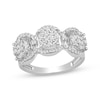 Thumbnail Image 1 of Multi-Diamond Center Triple Halo Ring 3/4 ct tw 10K White Gold