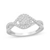 Thumbnail Image 1 of Multi-Diamond Center Twist Shank Ring 3/8 ct tw 10K White Gold