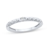 Thumbnail Image 1 of Diamond Solitaire Pyramid Texture Stackable Ring 1/20 ct tw Sterling Silver