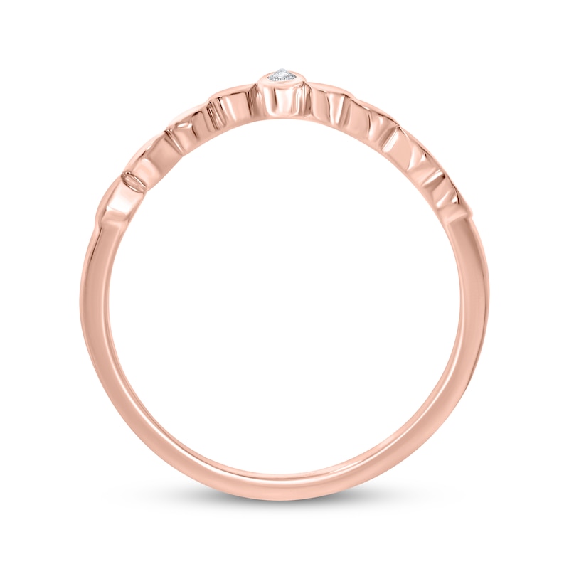 Main Image 3 of Diamond Accent Chevron Stackable Ring 10K Rose Gold