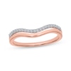 Thumbnail Image 1 of Diamond Double-Row Curved Stackable Ring 1/10 ct tw 10K Rose Gold