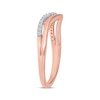 Thumbnail Image 2 of Diamond Double-Row Curved Stackable Ring 1/10 ct tw 10K Rose Gold