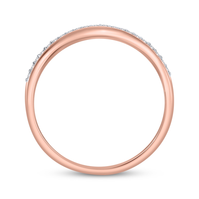 Main Image 3 of Diamond Double-Row Curved Stackable Ring 1/10 ct tw 10K Rose Gold