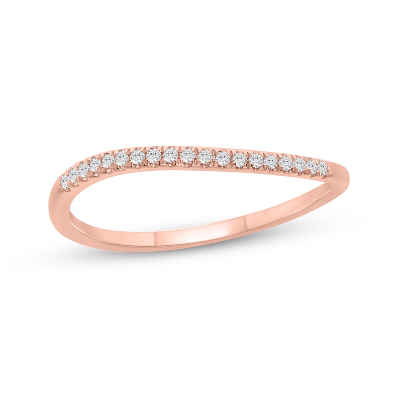 Main Image 1 of Diamond Diagonal Stackable Ring 1/15 ct tw 10K Rose Gold