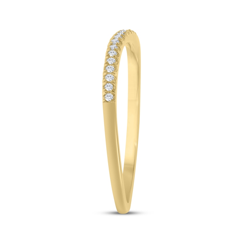 Diamond Torqued Stackable Ring 1/15 ct tw 10K Yellow Gold