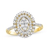 Thumbnail Image 1 of Multi-Diamond Center Oval Halo Ring 1/2 ct tw 10K Yellow Gold