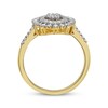 Thumbnail Image 3 of Multi-Diamond Center Oval Halo Ring 1/2 ct tw 10K Yellow Gold