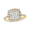 Thumbnail Image 1 of Multi-Diamond Cushion Cluster Ring 1/2 ct tw 10K Yellow Gold