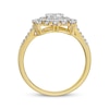 Thumbnail Image 3 of Multi-Diamond Cushion Cluster Ring 1/2 ct tw 10K Yellow Gold