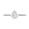 Thumbnail Image 3 of Multi-Diamond Center Pear-Shaped Halo Promise Ring 1/5 ct tw Sterling Silver