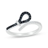 Thumbnail Image 1 of Black & White Diamond Loop Bypass Ring 1/5 ct tw Sterling Silver