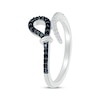 Thumbnail Image 2 of Black & White Diamond Loop Bypass Ring 1/5 ct tw Sterling Silver