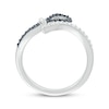 Thumbnail Image 3 of Black & White Diamond Loop Bypass Ring 1/5 ct tw Sterling Silver