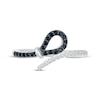 Thumbnail Image 4 of Black & White Diamond Loop Bypass Ring 1/5 ct tw Sterling Silver