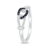 Thumbnail Image 2 of Black & White Diamond Chain Loop Ring 1/10 ct tw Sterling Silver