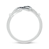 Thumbnail Image 3 of Black & White Diamond Chain Loop Ring 1/10 ct tw Sterling Silver