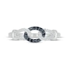 Thumbnail Image 4 of Black & White Diamond Chain Loop Ring 1/10 ct tw Sterling Silver