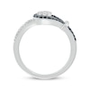 Thumbnail Image 3 of Black & White Diamond Knot & Loop Ring 1/3 ct tw Sterling Silver