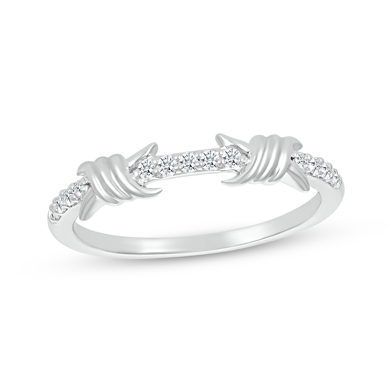 Main Image 1 of Diamond Spiral Twist Ring 1/8 ct tw Sterling Silver