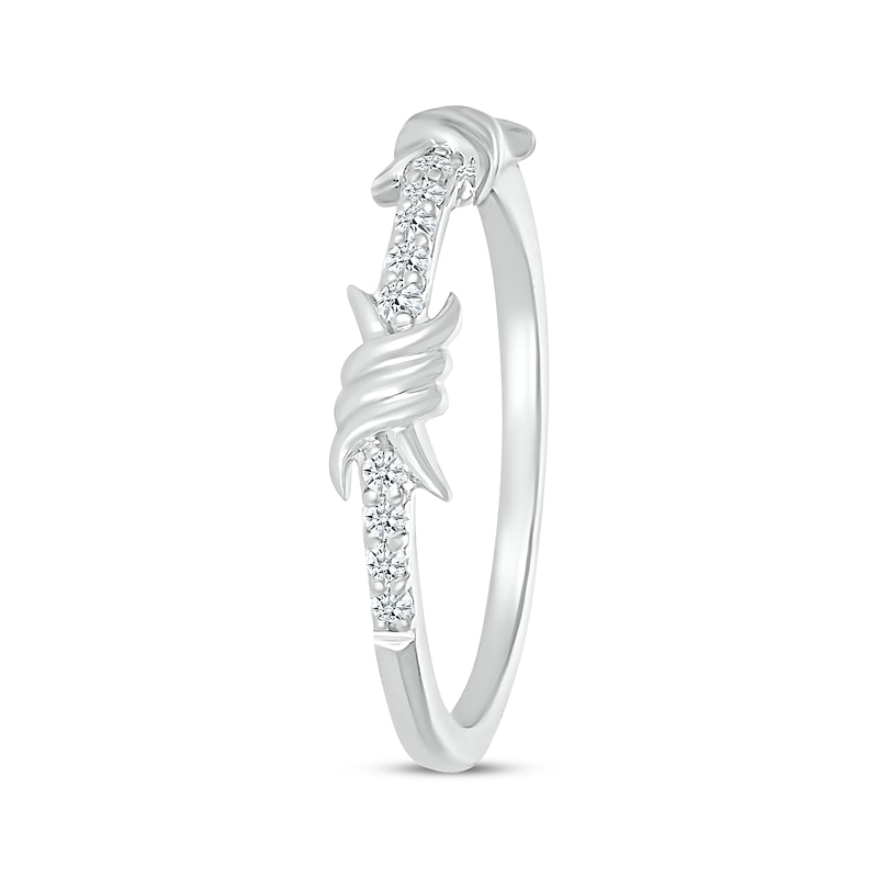 Main Image 2 of Diamond Spiral Twist Ring 1/8 ct tw Sterling Silver