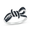 Thumbnail Image 1 of Black Diamond Bow Twist Ring 1/4 ct tw Sterling Silver