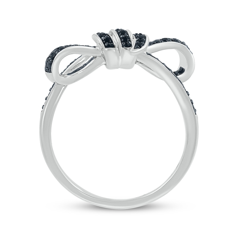 Main Image 3 of Black Diamond Bow Twist Ring 1/4 ct tw Sterling Silver