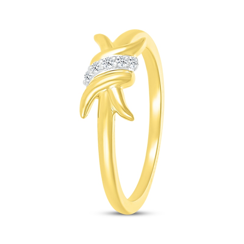 Main Image 2 of Diamond Spiral Twist Ring 1/20 ct tw 10K Yellow Gold