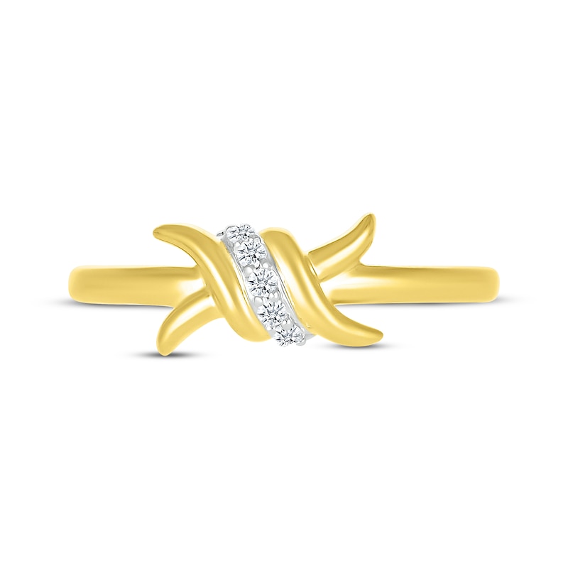 Main Image 4 of Diamond Spiral Twist Ring 1/20 ct tw 10K Yellow Gold