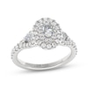 Thumbnail Image 1 of THE LEO First Light Diamond Oval-Cut Double Halo Engagement Ring 1 ct tw 14K White Gold