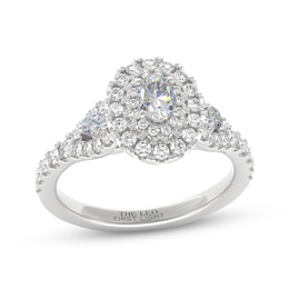 THE LEO First Light Diamond Oval-Cut Double Halo Engagement Ring 1 ct tw 14K White Gold