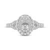 Thumbnail Image 3 of THE LEO First Light Diamond Oval-Cut Double Halo Engagement Ring 1 ct tw 14K White Gold