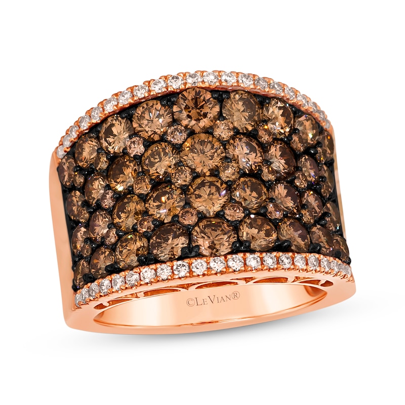 Main Image 1 of Le Vian Vault Diamond Convex Fashion Band 4-3/8 ct tw 14K Strawberry Gold Size 7