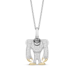 Disney Treasures Monsters, Inc. &quot;Yeti the Abominable Snowman&quot; Diamond Necklace 1/6 ct tw  Sterling Silver & 10K Yellow Gold 19&quot;